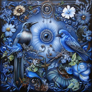 Undertow Halation style, Midjourney V6.1: traditional folk art
