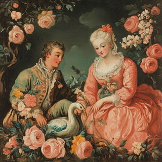 Mandalaornament style, Midjourney V6.1: classical 18th-century oil painting