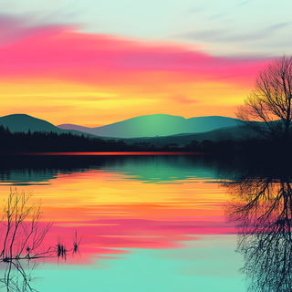 Mandalaornament style, Midjourney V6.1: realistic landscape photograph of quiet dawn