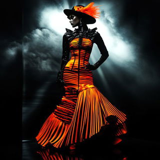 Contourgrove style, Midjourney V6.1: haute-couture fashion outfit