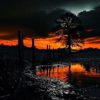 Contourgrove style, Midjourney V6.1: realistic landscape photograph of quiet dawn
