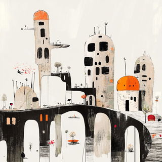Waterfall Cosmography style, Midjourney V6.1: megacity with futuristic bioarchitecture