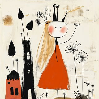 Waterfall Cosmography style, Midjourney V6.1: retro fairy-tale illustration