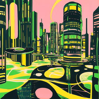Cragonomics style, Midjourney V6.1: megacity with futuristic bioarchitecture