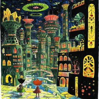 Impastopunk style, Midjourney V6.1: megacity with futuristic bioarchitecture