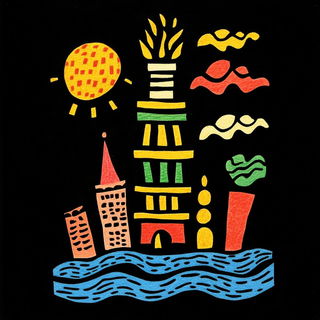 Impastopunk style, Midjourney V6.1: bold minimalist logo design for Istanbul city municipal services
