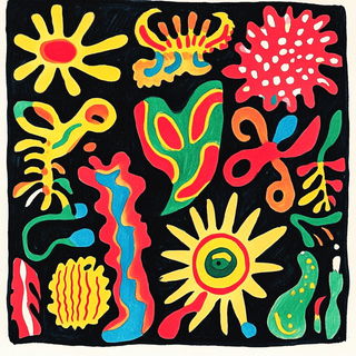 Impastopunk style, Midjourney V6.1: creative pattern composition