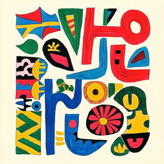 Impastopunk style, Midjourney V6.1: typographic composition with large letters