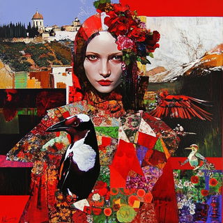 Katazome Facetwork style, Midjourney V6.1: traditional folk art