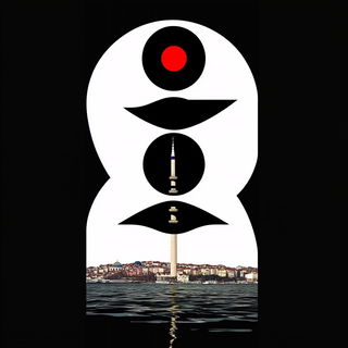 Katazome Facetwork style, Midjourney V6.1: bold minimalist logo design for Istanbul city municipal services