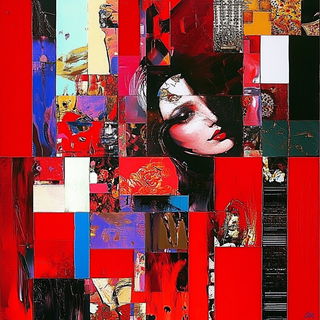Katazome Facetwork style, Midjourney V6.1: creative pattern composition