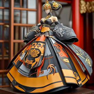 Groteskweather style, Midjourney V6.1: haute-couture fashion outfit