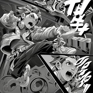 Groteskweather style, Midjourney V6.1: black-and-white manga comic strip