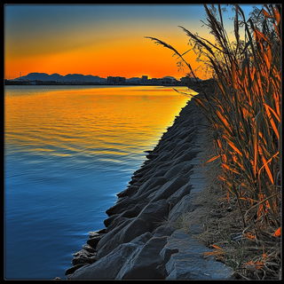Groteskweather style, Midjourney V6.1: realistic landscape photograph of quiet dawn