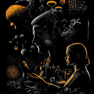 Hatchprintism style, Midjourney V6.1: editorial illustration for popular scientific magazine cover