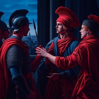 Rivercut Pageant style, Midjourney V6.1: classical 18th-century oil painting