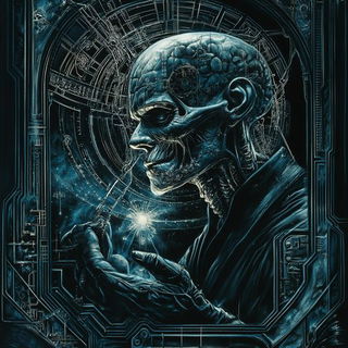 Indigo Ember Lithographia style, Midjourney V6.1: editorial illustration for popular scientific magazine cover