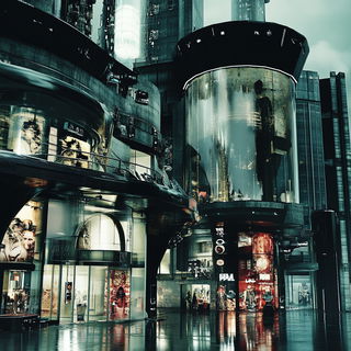 Washengrave style, Midjourney V6.1: megacity with futuristic bioarchitecture
