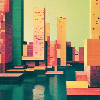 Volcanic Tessellacomic style, Midjourney V6.1: megacity with futuristic bioarchitecture