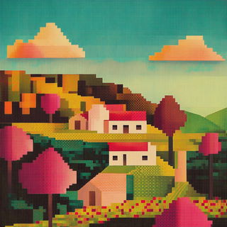Volcanic Tessellacomic style, Midjourney V6.1: traditional folk art