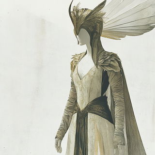 Redwing Passage style, Midjourney V6.1: haute-couture fashion outfit