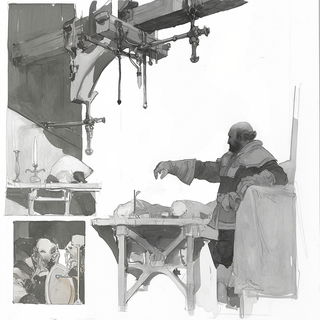 Redwing Passage style, Midjourney V6.1: black-and-white manga comic strip