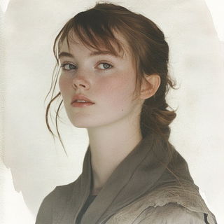Redwing Passage style, Midjourney V6.1: photographic portrait of female protagonist