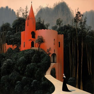 Terracefolk style, Midjourney V6.1: retro fairy-tale illustration