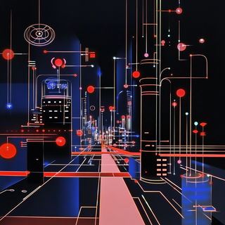 Terracefolk style, Midjourney V6.1: technical infrastructure blueprint schematics