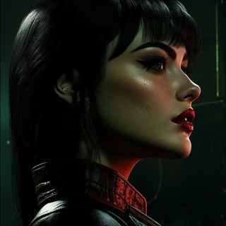 Crenellation Wash style, Midjourney V6.1: photographic portrait of female protagonist