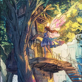 Redblue Ornamentalism style, Midjourney V6.1: retro fairy-tale illustration
