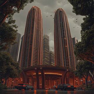 Floranthropia style, Midjourney V6.1: megacity with futuristic bioarchitecture