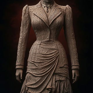 Floranthropia style, Midjourney V6.1: haute-couture fashion outfit
