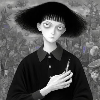 Maquettomyth style, Midjourney V6.1: black-and-white manga comic strip