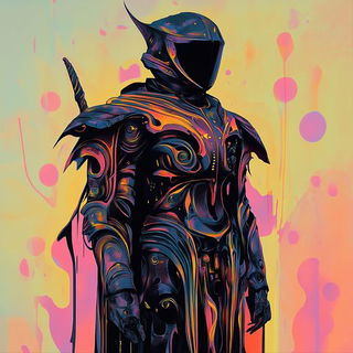 Inkband Zoology style, Midjourney V6.1: concept art character design of retropunk steam knight