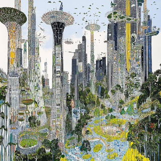 Smokeplate style, Midjourney V6.1: megacity with futuristic bioarchitecture