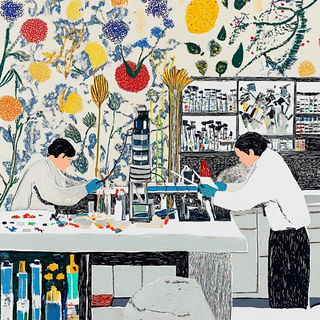 Smokeplate style, Midjourney V6.1: editorial illustration for popular scientific magazine cover