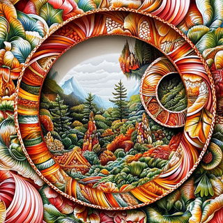 Fossil Petalism style, Midjourney V6.1: creative pattern composition
