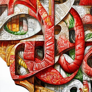 Fossil Petalism style, Midjourney V6.1: typographic composition with large letters