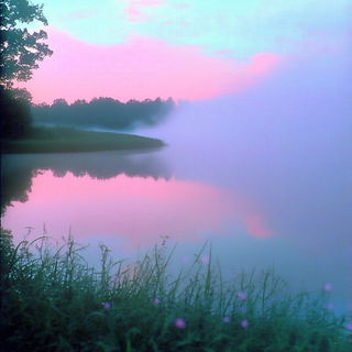Panelstring Escarpment style, Midjourney V6.1: realistic landscape photograph of quiet dawn