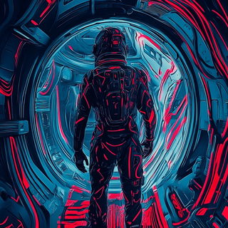 Chromabillboardism style, Midjourney V6.1: cinematic shot from sci-fi movie