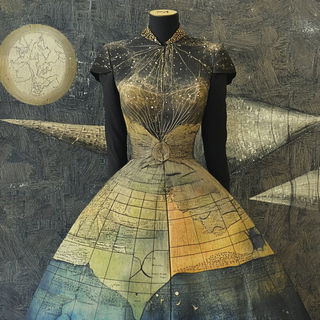 Gloamicon style, Midjourney V6.1: haute-couture fashion outfit