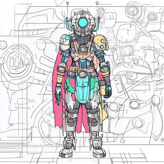 Squeegee Astralis style, Midjourney V6.1: concept art character design of retropunk steam knight