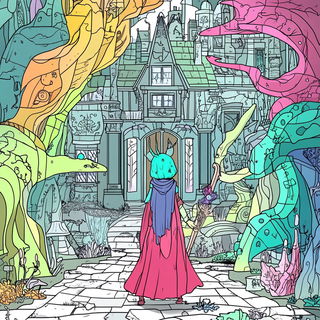Squeegee Astralis style, Midjourney V6.1: retro fairy-tale illustration