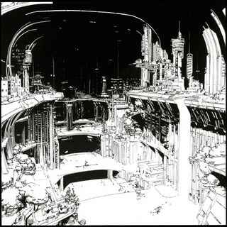 Pigmentropolis style, Midjourney V6.1: megacity with futuristic bioarchitecture
