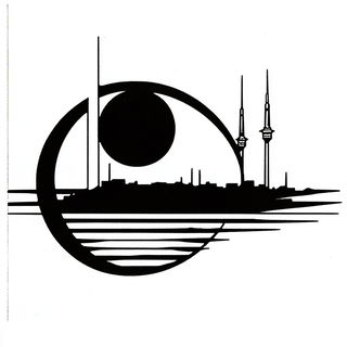 Pigmentropolis style, Midjourney V6.1: bold minimalist logo design for Istanbul city municipal services