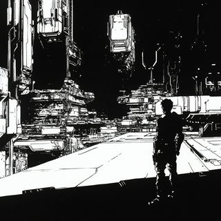 Pigmentropolis style, Midjourney V6.1: cinematic shot from sci-fi movie