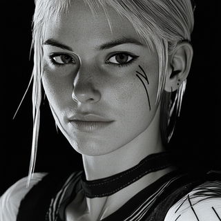 Pigmentropolis style, Midjourney V6.1: photographic portrait of female protagonist