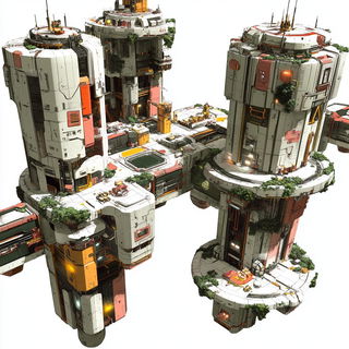 Tattlecloud style, Midjourney V6.1: megacity with futuristic bioarchitecture