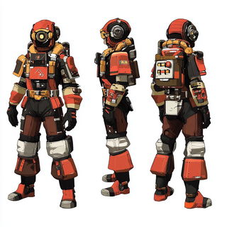 Tattlecloud style, Midjourney V6.1: concept art character design of retropunk steam knight